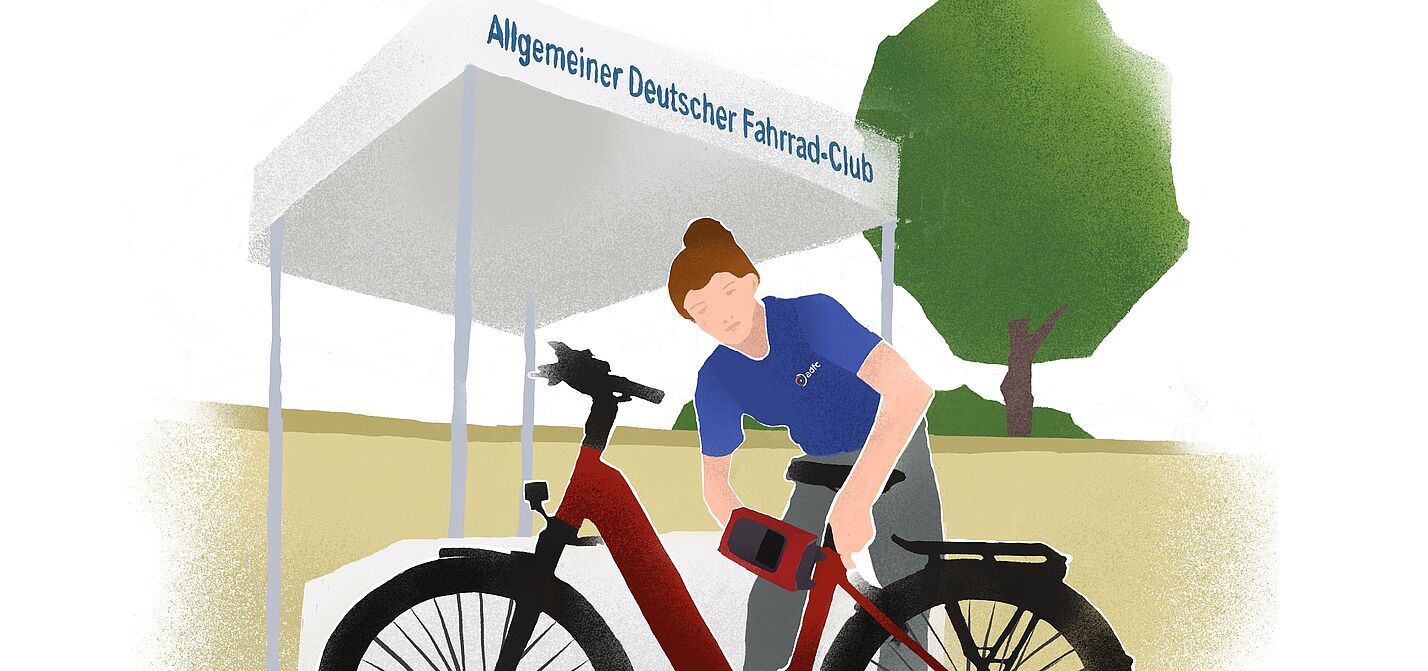 Fahrradcodierung Illustration einer Person, die ein Fahrrad codiert